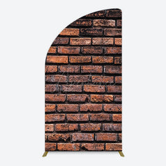 Aperturee - Aperturee Vintage Rural Red Black Brick Wall Half Moon Arch Backdrop