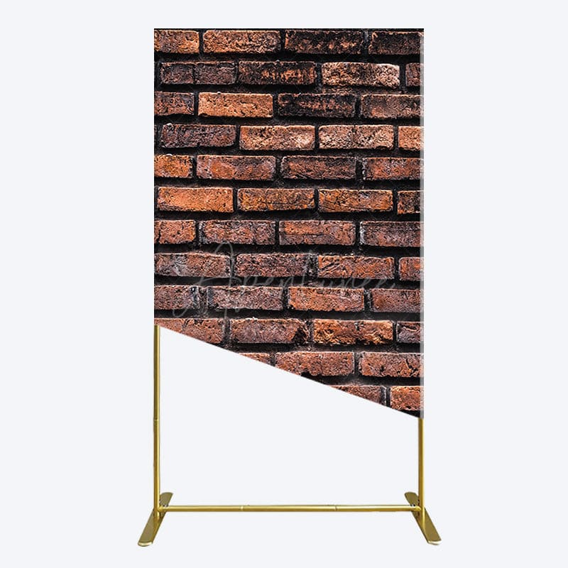 Aperturee - Aperturee Vintage Rural Red Black Brick Wall Rectangle Backdrop