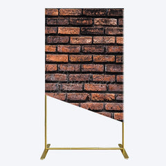 Aperturee - Aperturee Vintage Rural Red Black Brick Wall Rectangle Backdrop