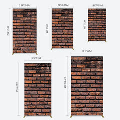 Aperturee - Aperturee Vintage Rural Red Black Brick Wall Rectangle Backdrop