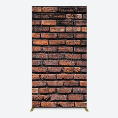 Aperturee - Aperturee Vintage Rural Red Black Brick Wall Rectangle Backdrop