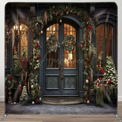 Aperturee - Aperturee Vintage Store Xmas Trees Tension Fabric Backdrop