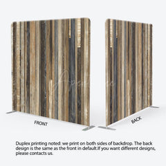 Aperturee - Aperturee Vintage Wooden Stripe Photo Square Tension Backdrop