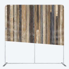Aperturee - Aperturee Vintage Wooden Stripe Photo Square Tension Backdrop