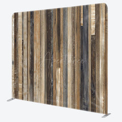 Aperturee - Aperturee Vintage Wooden Stripe Photo Square Tension Backdrop