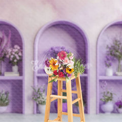 Aperturee - Aperturee Violet Arch Door Floral Spring Photography Backdrop