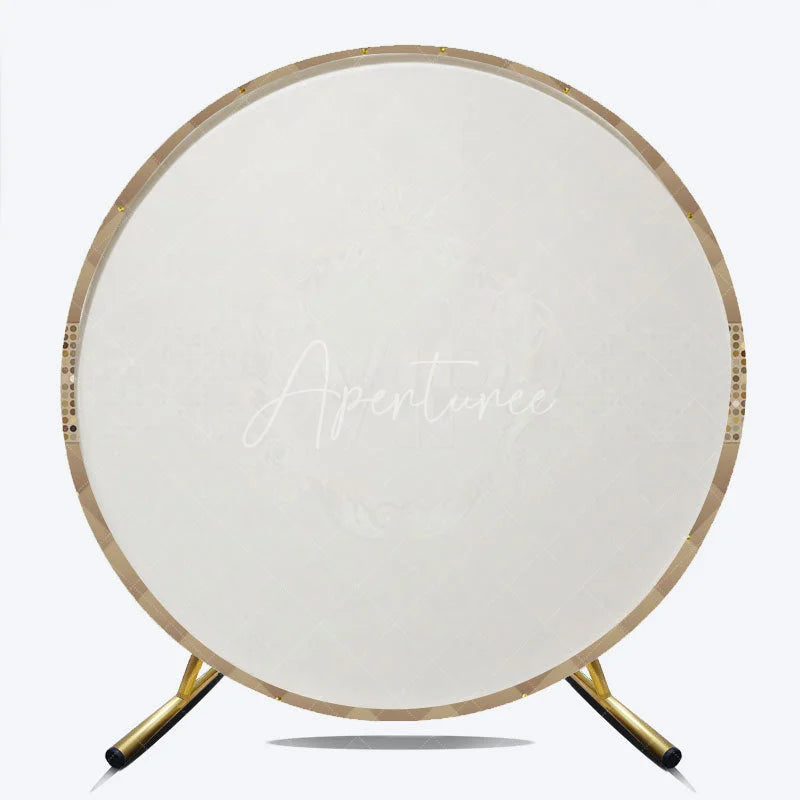 Aperturee - Aperturee VIP Party Round Backdrop Luxury Gold Quilted Pattern Decoration Royal Crown Birthday Background