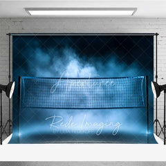Aperturee - Aperturee Volleyball Net Court Sports Photography Backdrop Blue Fog Smoke Gym Light Game Match Background