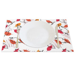 Aperturee - Aperturee Warm Color Vibe Leaves Fine Art Set of 4 Placemats