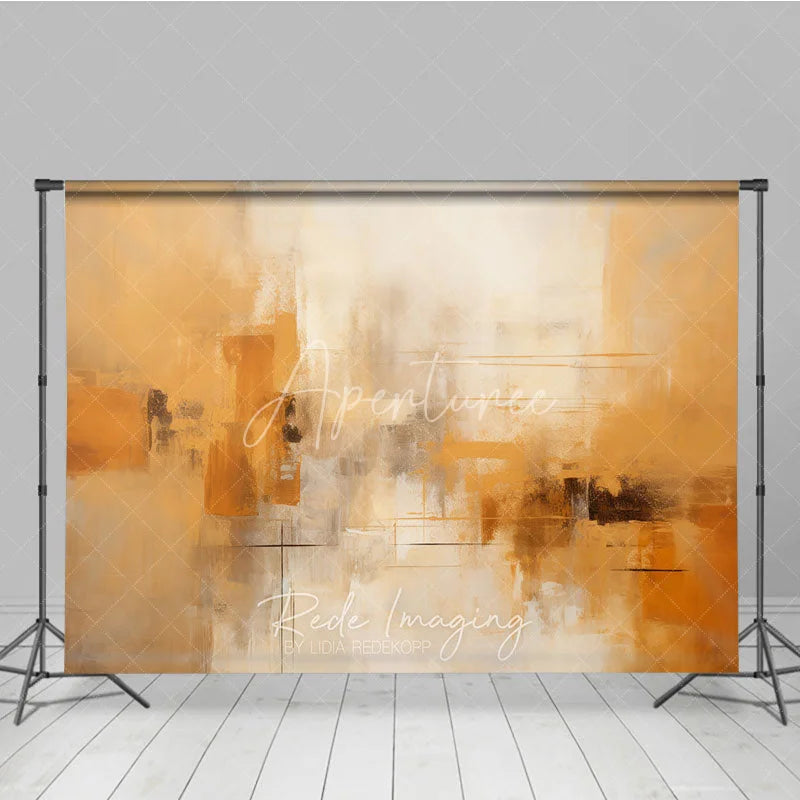 Aperturee - Aperturee Warm Tones Abstract Photography Backdrop Modern Artistic Brushstroke Photo Studio Prop