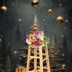 Aperturee - Aperturee Warm Winter Forest Night Merry Christmas Backdrop