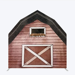 Aperturee - Aperturee Watercolor Brown Farm House Barn Door Arch Backdrop