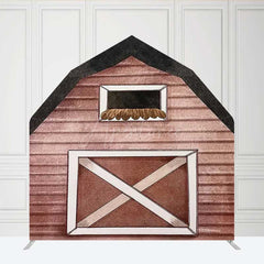 Aperturee Aperturee Watercolor Brown Farm House Barn Door Arch Backdrop