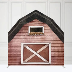 Aperturee - Aperturee Watercolor Brown Farm House Barn Door Arch Backdrop