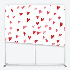 Aperturee - Aperturee Watercolor Red and Pink Heart Pattern Tension Fabric Backdrop Sweet Valentine Day Photography Background