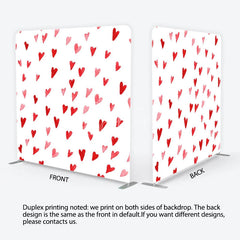 Aperturee - Aperturee Watercolor Red and Pink Heart Pattern Tension Fabric Backdrop Sweet Valentine Day Photography Background