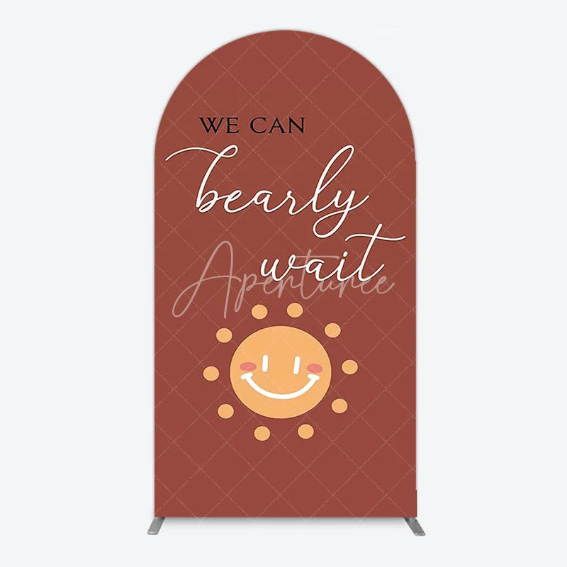 Aperturee - Aperturee We Can Bearly Wait Arch Backdrop Boho Rainbow Baby Shower Decor Teddy Bear Theme Party Supplies for Boy