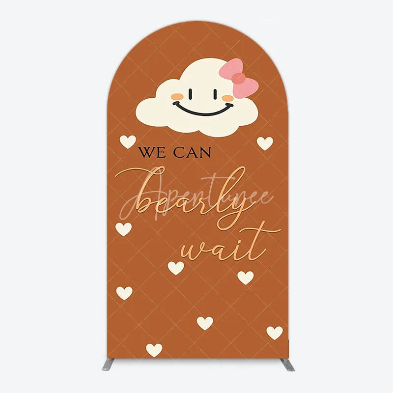 Aperturee - Aperturee We Can Bearly Wait Arch Backdrop Boho Rainbow Baby Shower Decor Teddy Bear Theme Party Supplies for Boy