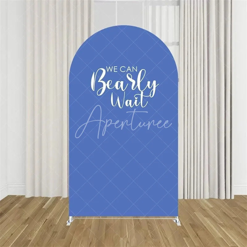 Aperturee - Aperturee We Can Bearly Wait Arch Backdrop Tan Teddy Bear Baby Shower Background Boho Neutral Arch Cover for Boys Girls