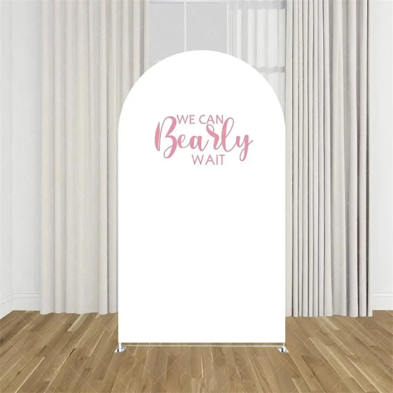 Aperturee - Aperturee We Can Bearly Wait Arch Backdrop Tan Teddy Bear Baby Shower Background Boho Neutral Arch Cover for Boys Girls