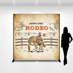 Aperturee - Aperturee Western Cowboy Farm First Rodeo Custom Name Backdrop