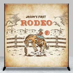 Aperturee - Aperturee Western Cowboy Farm First Rodeo Custom Name Backdrop