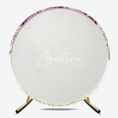 Aperturee - Aperturee Whimsical Golden Fairy and Butterfly Floral Arch Round Backdrop Magical Birthday Party Decor for Girls