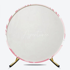 Aperturee - Aperturee Whimsical Pink and White Hot Air Balloon Round Backdrop with Dreamy Clouds for Baby Shower Birthday Party Decor