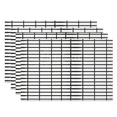 Aperturee - Aperturee White and Black Lines Plaid Pattern Set of 4 Placemats Modern Geometric for Farmhouse Kitchen Decor
