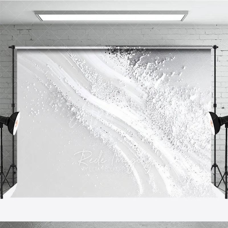Aperturee - Aperturee White and Silver Abstract Textured Photography Backdrop Elegant Glitter Sparkle for Studio Portraits and Events