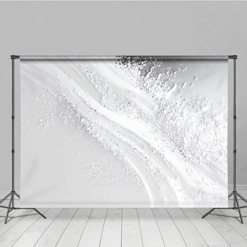 Aperturee - Aperturee White and Silver Abstract Textured Photography Backdrop Elegant Glitter Sparkle for Studio Portraits and Events