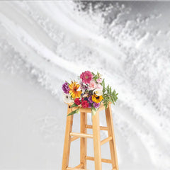 Aperturee - Aperturee White and Silver Abstract Textured Photography Backdrop Elegant Glitter Sparkle for Studio Portraits and Events