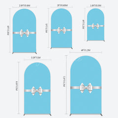 Aperturee - Aperturee White Bow Tiffany Blue Birthday Arch Backdrop