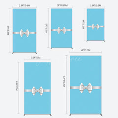 Aperturee - Aperturee White Bow Tiffany Blue Birthday Rectangle Backdrop