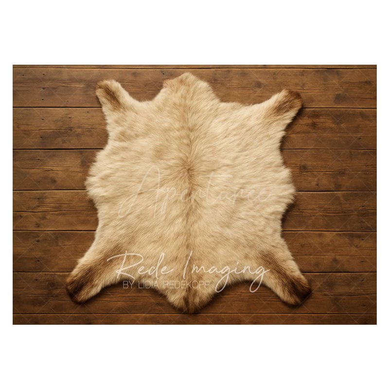 Aperturee - Aperturee White Brown Carpet Wood Rubber Floor Mat For Photo
