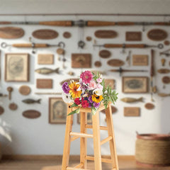 Aperturee - Aperturee White Fathers Day Fishing Wall Photography Backdrop