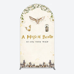Aperturee - Aperturee White Floral Magical Bundle Baby Shower Arch Backdrop