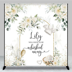 Aperturee - Aperturee White Floral Sweet Cooker Custom Baby Shower Backdrop