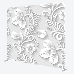 Aperturee - Aperturee White Flower Winding Relief Style Party Backdrop