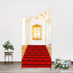 Aperturee - Aperturee White Gold Palace Red Stairs Luxury Arch Backdrop