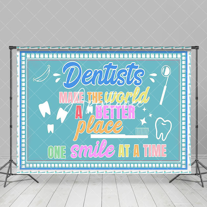 Aperturee - Aperturee White Green Thank Text Happy Dentists Day Backdrop