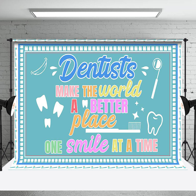 Aperturee - Aperturee White Green Thank Text Happy Dentists Day Backdrop