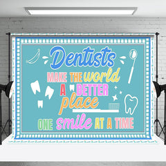 Aperturee - Aperturee White Green Thank Text Happy Dentists Day Backdrop
