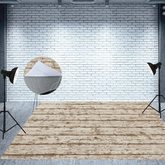 Aperturee - Aperturee White Mottled Brown Fabric Floor Backdrop For Photo