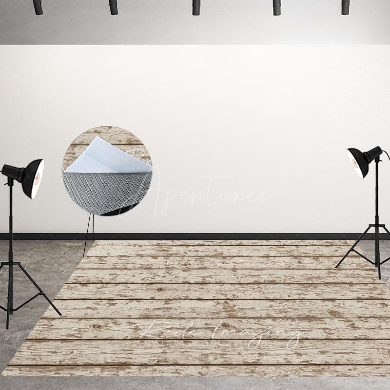 Aperturee - Aperturee White Mottled Brown Fabric Floor Backdrop For Photo