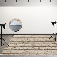 Aperturee - Aperturee White Mottled Brown Fabric Floor Backdrop For Photo