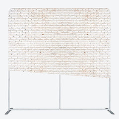 Aperturee - Aperturee White Old Style Brick Wall Square Tension Backdrop