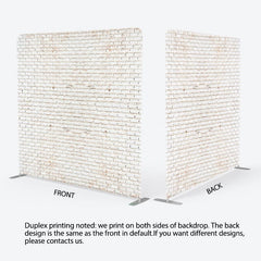 Aperturee - Aperturee White Old Style Brick Wall Square Tension Backdrop