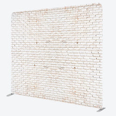 Aperturee - Aperturee White Old Style Brick Wall Square Tension Backdrop