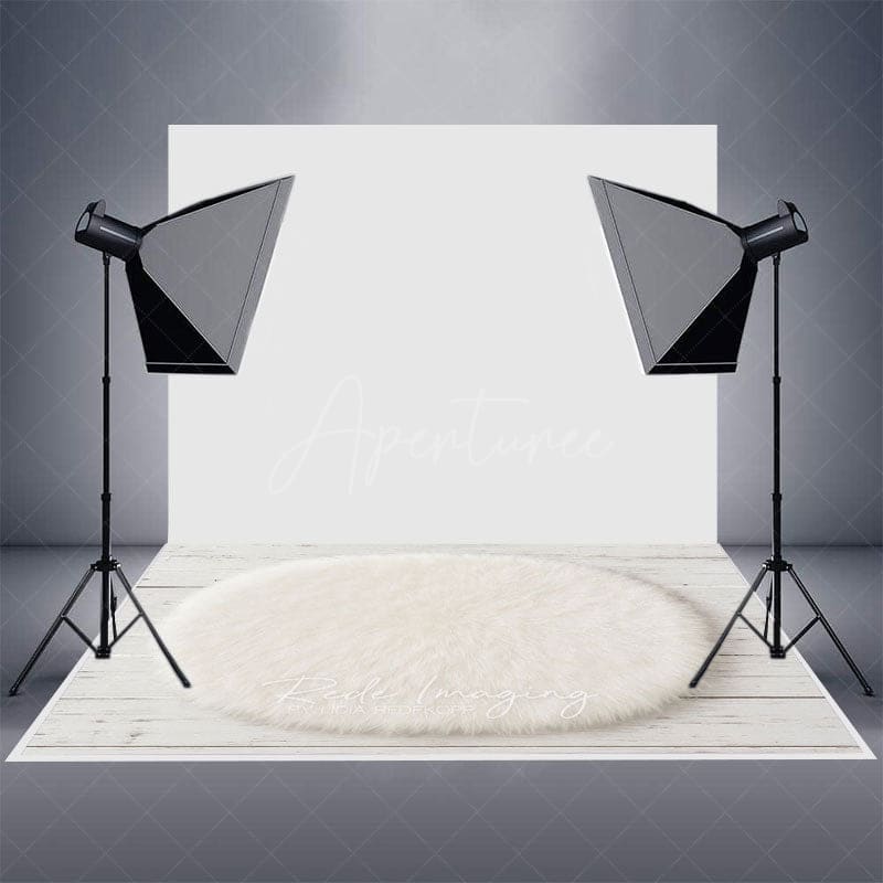 Aperturee - Aperturee White Oval Wool Carpet Rubber Floor Mat For Photo